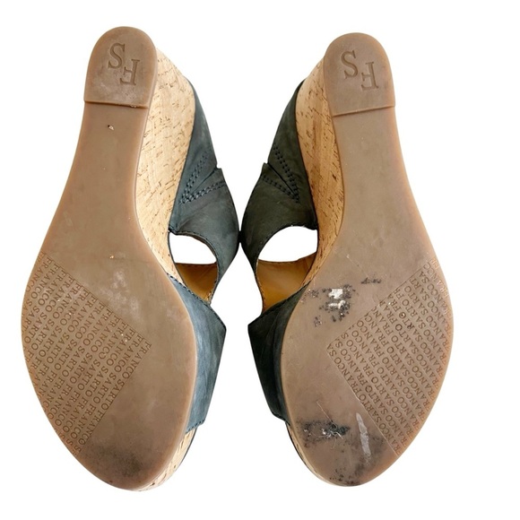 Franco Sarto Artist’s Collection Fiora Cork Wedge Sandals Open Toe Blue Size 8.5 - Picture 8 of 9
